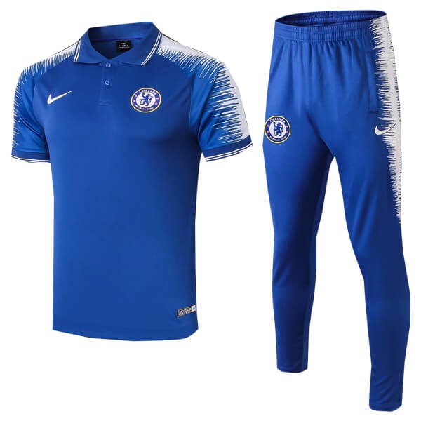 Polo Komplett Set Chelsea 2018-19 Blau